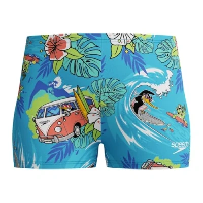 Image of Speedo Boy&#039;s Learn to Swim Digital Allover Aquashort, Picton Blue, 4YRS