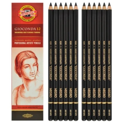 Image of Koh i noor Gioconda Negro 12 Medium Leads for Artists&#039; Drawing. 8815/2