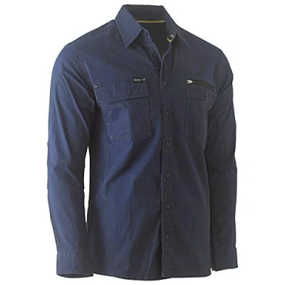 Image of Bisley Workwear UKBS6144_BPCT Flex &amp; Move Utility Shirt 145GSM Long Sleeve Navy, 5XL