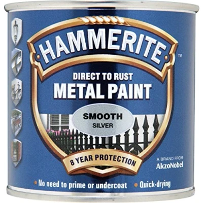 Image of Hammerite Metal Paint Smooth 250ml Silver