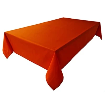 Image of Tablecloth, Table Linen, 100% Cotton, Concept Collection, Choice of Colours and Sizes (Tablecloth Oval 150 x 220 cm, Orange)
