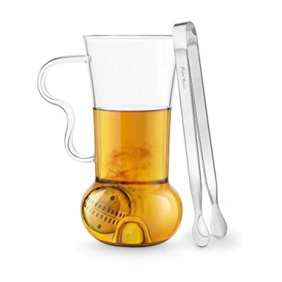 Image of Final Touch TEA Infusion Roller INFUSER SET Includes Mug 14oz 400ml, Tongs &amp; Ball Filters LOOSE GIFT