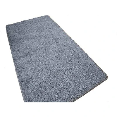 Image of **10 colors &amp; 4 sizes** WASHABLE, NON SLIP, SHED, THICK SOFT SHAGGY PILE BEDROOM LIVING ROOM BATHROOM MAT RUG CARPET (charcoal grey, 80 X 150 CMS)