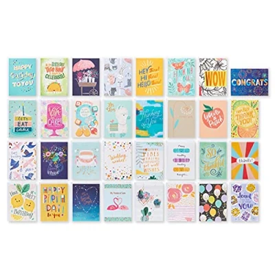 Image of American Greetings 32 Deluxe All Occasion Cards with Envelopes and Assortment Box, Birthday, Wedding, Thank You More