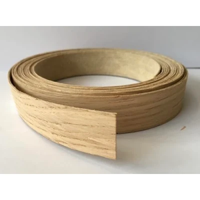 Image of Vale Veneers 22mm Real Oak Wood Veneer 5 metre Roll of Pre Glued Iron on Edging Tape/Banding/Cabinet/Shelving/Furniture (22mm)
