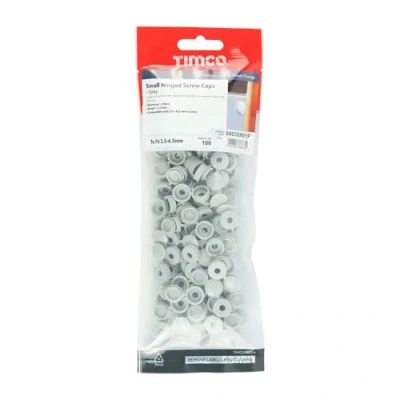 Image of Timco Hinged Screw Caps Small Light Grey (Size to fit 3.0 4.5 100 Pieces)