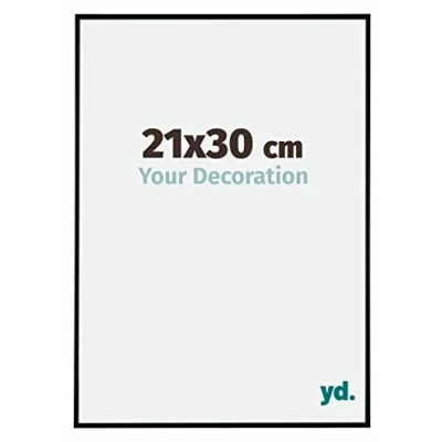 Image of yd. Your Decoration 21 x 30 cm Plastic Picture Frame with Acrylic Glass Excellent Quality Matte Black Anti Reflective Photo Evry