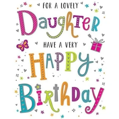 Image of Piccadilly Greetings Regal Publishing Modern Birthday Card Daughter 8 x 6 inches, White