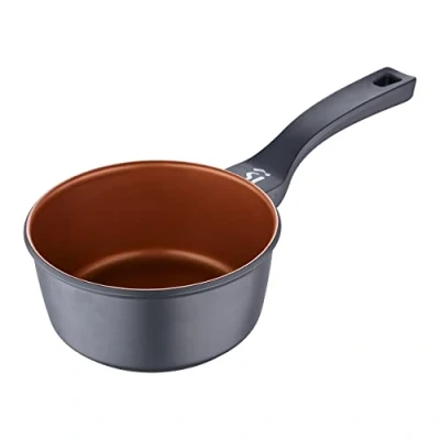 Image of San Ignacio Q3951 Saucepan 16 x 8 cm Bronze cast Aluminum Suitable for Induction, Brown,Grey