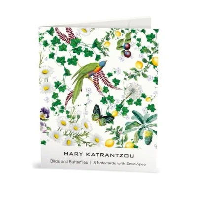 Image of Museums &amp; Galleries Mary Katrantzou Birds and Butterflies 8 Rectangle Notecards Wallet
