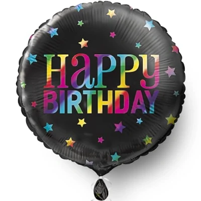 Image of Unique 53841 Foil Birthday Balloon 45 cm Rainbow Design, Multicolour, 45cm