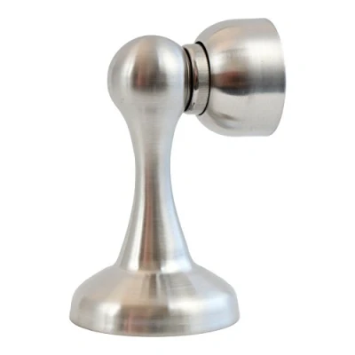 Image of Stoppwerk Magnetic Door Catch Stainless Steel Holder Incl. Fixing Material Decorative Magnet Stop Floor or Wall Mounted 4.9x5.8x8.3cm