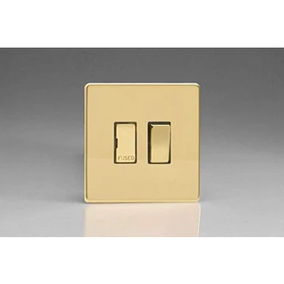 Image of Varilight XDV6DS Switched Fuse Spur Polished Brass No Insert