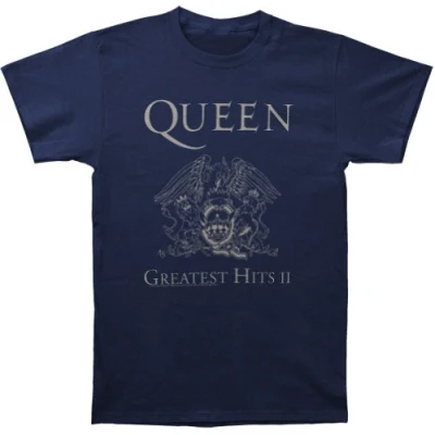 Image of Rockoff Trade Men&#039;s Queen Greatest Hits II T Shirt, Blue, Xx Large