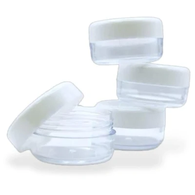 Image of 4Pcs MINI TRAVEL POTS Small Round Tub Container Sample Jar Cosmetic Storage 20ml