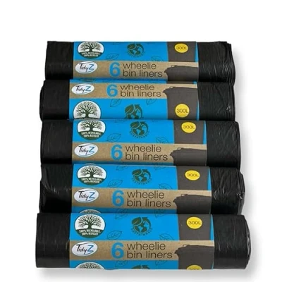 Image of Tidyz 30 Extra Large Wheelie Bin Liners Waste Rubbish Bags 300L