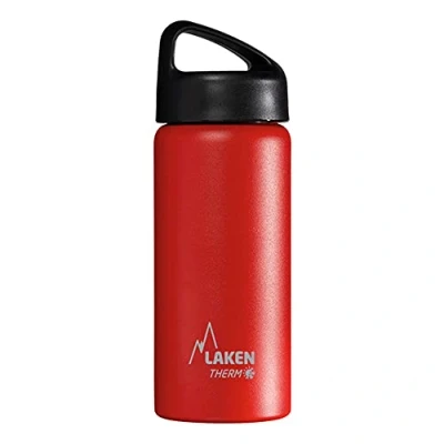 Image of Laken Thermo Classic Vacuum Insulated Stainless Steel Water Bottle Wide Mouth 500ml, Red