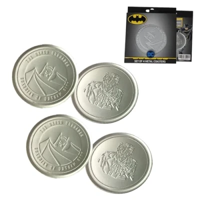Image of DC Batman Set of 4 Embossed Metal Coasters