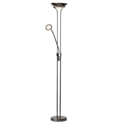 Image of LITECRAFT Mother &amp; Child Floor Lamp 2 Arm with Bulbs Black Chrome