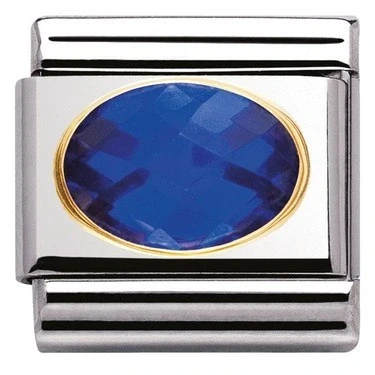 Image of Nomination Blue Sapphire Charm Stainless Steel