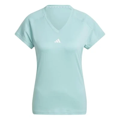 Image of adidas Women&#039;s AEROREADY Train Essentials Minimal Branding V Neck Tee, Mint ton, S