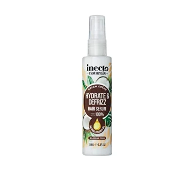 Image of INECTO Naturals Hydrate &amp; Defrizz Coconut Dream Crème Hair Serum 100ml, Anti Frizz, Preservers Moisture for Visibly Smooth Hydrated, 100% Natural Oils, Dry and Damaged