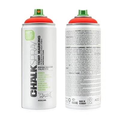 Image of Montana Cans Chalk Spray Paint RED Temporary Marking Eco Friendly