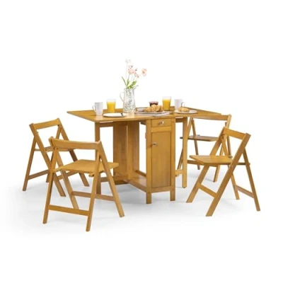 Image of Julian Bowen Savoy Compact Dining Set, Light Oak colour