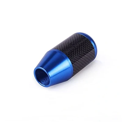 Image of muge racing Universal Car Gear Shift Knob Automatic or Manual Carbon Fiber Shifter Blue