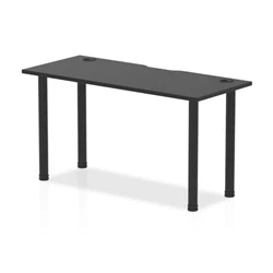 Image of Impulse Black 1400 x 600mm Straight Table Top with CP Leg