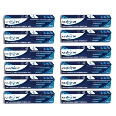 Image of Oranurse Unflavoured Toothpaste 12 Pack for Kids and Adults Non Flavoured with 1450ppm Fluoride Sensitive Mouths Foaming SLS Free 50ml
