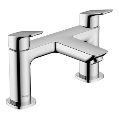 Image of Hansgrohe Logis 2 Hole Rim Mounted Bath Mixer Chrome 71437000