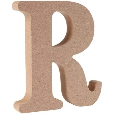 Image of Wooden MDF Letter R Size 13cm Arts &amp; Crafts Personalized Name Free Standing Letters (R)