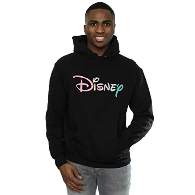 Image of Disney Men&#039;s Pastel Logo Hoodie Black Large