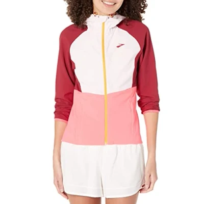Image of BROOKS 221521633 Canopy Jacket Men&#039;s Razzmatazz/Quartz/Hyper Pink Size 30