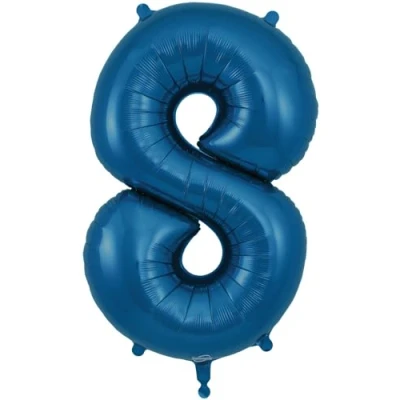 Image of 34&quot; Navy Number 8 Foil Balloon