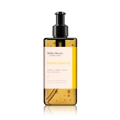 Image of Miller Harris Bergamote Hand and Body Wash 300ml Rosemary, Vitamin E Coconut Citrus &amp; Aromatic Scent for Gentle Cleansing