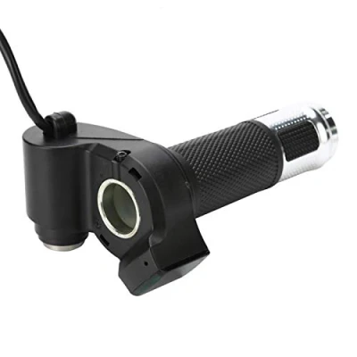 Image of Bike Throttle Grip LCD Screen Twist Accelerator Handle Grips with Cable and Key Knock for Electric Bicycle Scooter(Silver)