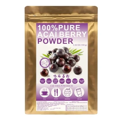 Image of Plant Gift 100% Pure Acai Berry Powder 巴西莓粉 Natural Meal Powder, Pulp, Raw, Bulk, No Filler, additives, Great for Bowls, Yogurt, Smoothies, and More