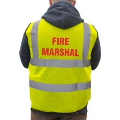 Image of V Safety Fire Marshal Basic High Visibility Vest, Medium, Yellow Sign