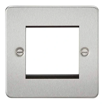Image of KnightsBridge Flat Plate 2G Modular Faceplate Brushed Chrome