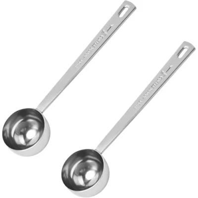 Image of 2 Pieces Tablespoon Scoops with Long Handle, 15ml Table Spoons Measure, Stainless Steel Coffee Measuring Spoon, Premium Quality for Tea, Flour, Coffee, Sugar(Silvery)