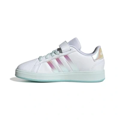 Image of adidas Unisex Kids Grand Court 2.0 Shoes Tennis Shoes, FTWR White Iridescent Halo Mint, 12 UK Child