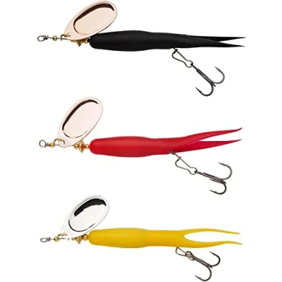 Image of Abu Garcia Salmon Seeker 2.0 Rubber Coated Spinner Blade Fishing Lure Flying Condom Prawn Imitation Bait, Lethal for and Sea Trout, 24g