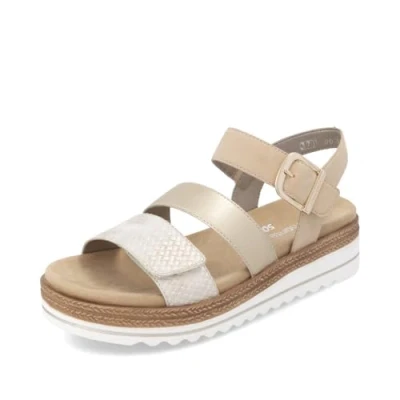 Image of Remonte Women&#039;s Strappy Sandals D0Q55, Sandals, Loose Insole, Metallic 91, 5 UK