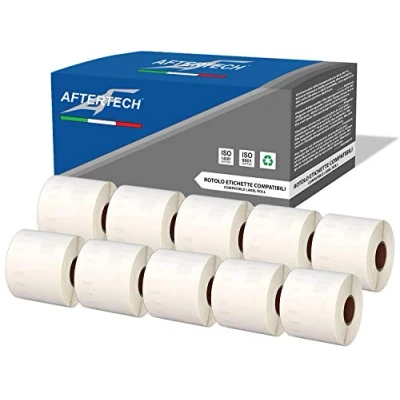 Image of Aftertech 10x 99014 54x101mm Compatible Adhesive Labels Rolls (220 Labels/roll = 2200 total) for Dymo LabelWriter Seiko SLP LabelWriters Printers S0722434 10x99014