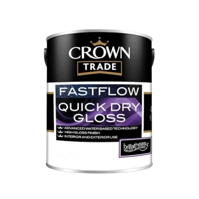 Image of Crown Trade Fastflow Quick Dry Gloss, White 1L