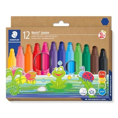 Image of STAEDTLER 329 C12 ST Noris Junior Fibre Tip Pens, Assorted Colours
