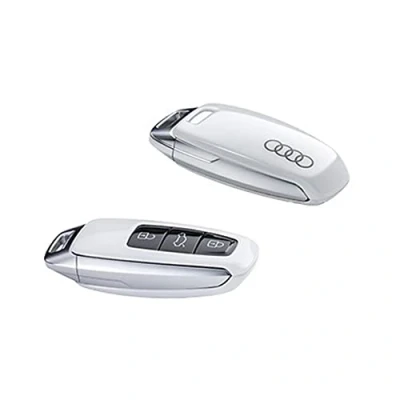 Image of Audi 4N0071208AS9R Key Cover with Rings Logo, Only for Keys 8Y0959754 4N0959754 (Glacier White)