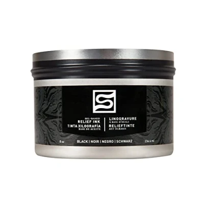 Image of Speedball 8oz Oil Relief Block Printing Ink Black, Paint Tools Accessories for Kit, Printing,